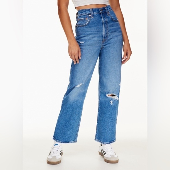 Levi's Premium Ribcage Straight Ankle Jean sold at Aritzia in Jive Tribe size 27 - Picture 4 of 16